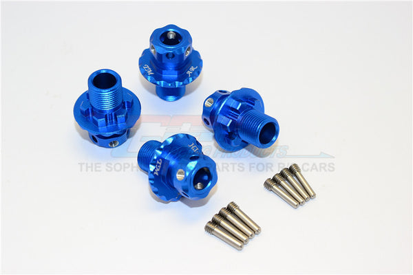 Aluminum Hex Adapters For 1:8 Arrma Nero 6S / Arrma Fazon 6S / Thunder Tiger K-Rock / Team Magic E6 III HX - 4Pcs Set Blue