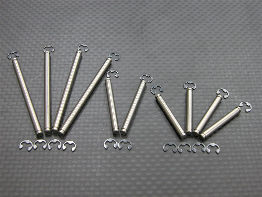 Kyosho Mini Inferno Titanium Completed Hinge Pins With 2.5mm E-Clips - 10 Pcs Set