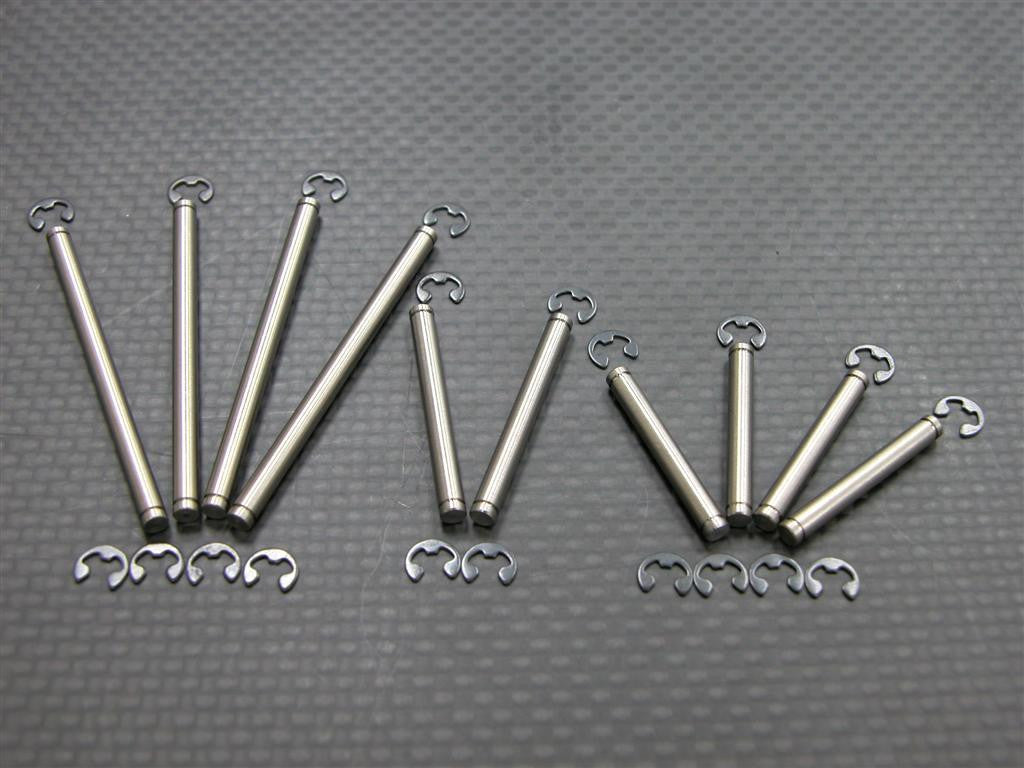 Kyosho Mini Inferno Titanium Completed Hinge Pins With 2.5mm E-Clips - 10 Pcs Set