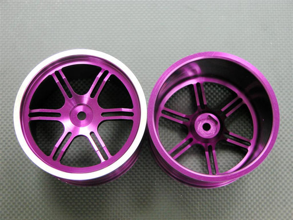 Traxxas T-Maxx Aluminum Front+Rear Wheel Set (Sinkage 6 Star) - 1Pr Purple