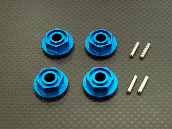 Traxxas T-Maxx Aluminum 5mm Drive Adaptor with 2mm Flanged+Pin - 4Pcs Set Blue