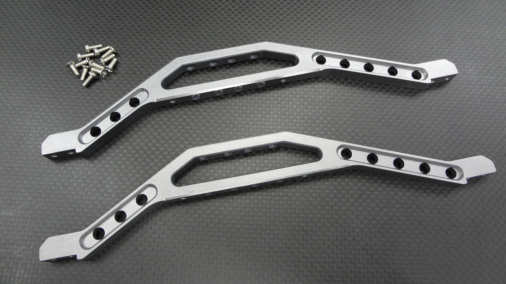 Traxxas T-Maxx & T-Maxx 3.3 Aluminum Chassis Lower Brace - 1Pr Set Gray Silver