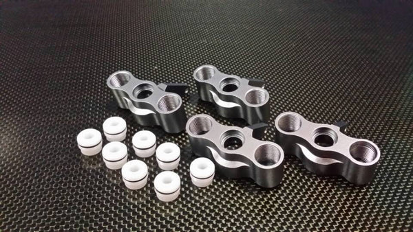 Traxxas T-Maxx Aluminum Front + Rear Steering Block - 2 Pr Set Gray Silver