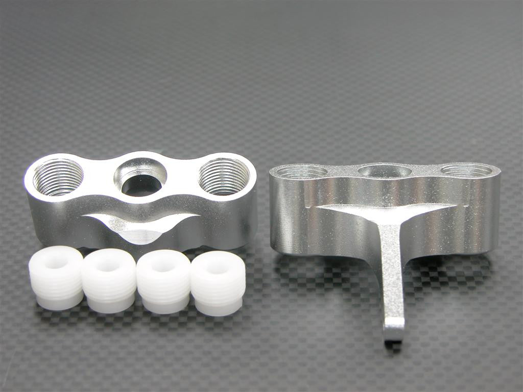 Traxxas T-Maxx Aluminum Front/Rear Steering Block - 1Pr Set Silver