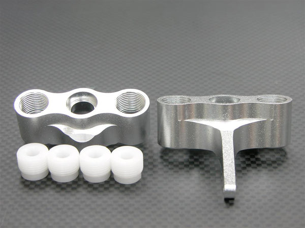 Traxxas T-Maxx Aluminum Front/Rear Steering Block - 1Pr Set Silver