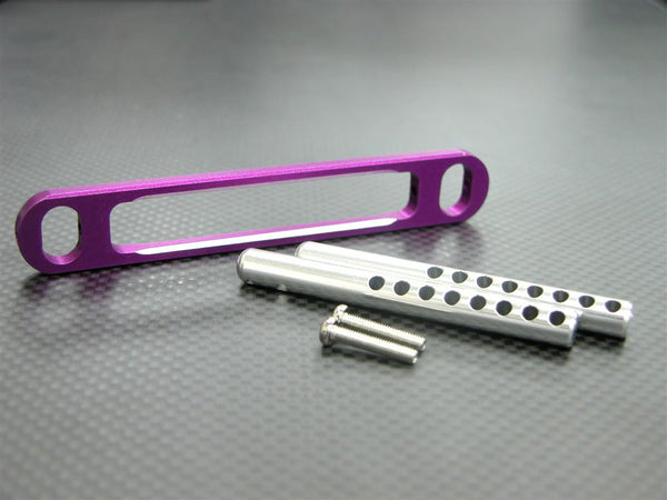 Traxxas T-Maxx Aluminum Front Body Mount Plate W/Post 100mm - 1Pr Set Purple