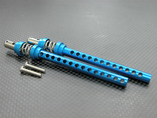 Traxxas T-Maxx Aluminum Rear Body Post With Spring Design 110mm - 1Pr Blue