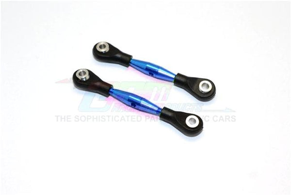 Aluminum 3mm Clockwise And Anticlockwise Turnbuckles With 12.5mm Long Plastic Ends & 5.8X3X6mm Balls (Total Length 55mm-59mm, From Hole To Hole 45mm-49mm) - 1Pr Blue