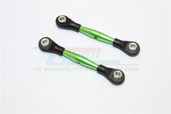 Aluminum 3mm Clockwise And Anticlockwise Turnbuckles With 12.5mm Long Plastic Ends & 5.8X3X6mm Balls (Total Length 59mm-63mm, From Hole To Hole 50mm-54mm) - 1Pr Green