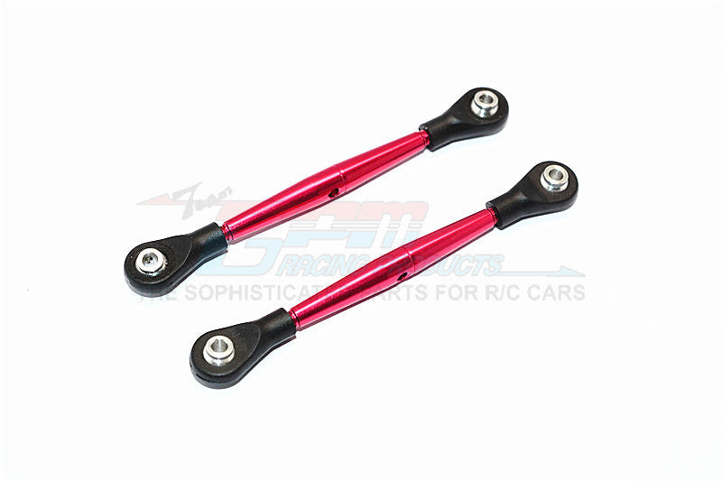 Aluminum 3mm Clockwise And Anticlockwise Turnbuckles With 5.8X2.5X6mm Balls (Length 64mm To 67mm) - 1Pr Red