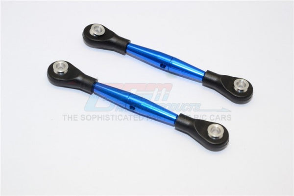 Aluminum 3mm Clockwise And Anticlockwise Turnbuckles With 12.5mm Long Plastic Ends & 5.8X3X6mm Balls (Total Length 64mm-68mm,From Hole To Hole 55mm-59mm) - 1Pr Blue