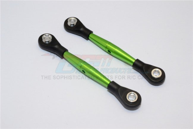 Aluminum 3mm Clockwise And Anticlockwise Turnbuckles With 12.5mm Long Plastic Ends & 5.8X3X6mm Balls (Total Length 64mm-68mm,From Hole To Hole 55mm-59mm) - 1Pr Green