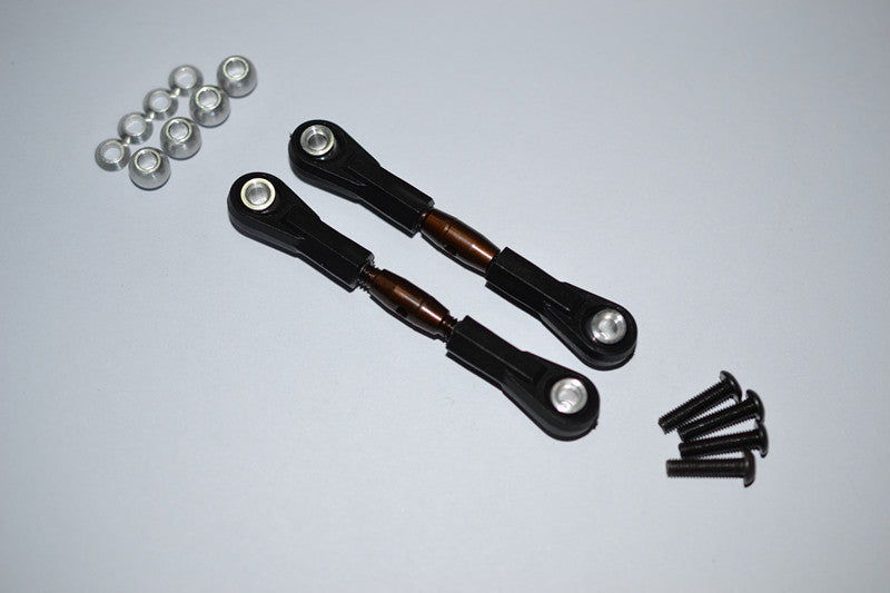 Spring Steel 4mm Thread Tie Rod With 6.8mm Ball Plastic Ends (To Extend 55mm-60mm) - 1Pr Set
