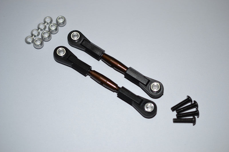 Spring Steel 4mm Thread Tie Rod With 6.8mm Ball Plastic Ends (To Extend 60mm-65mm) - 1Pr Set