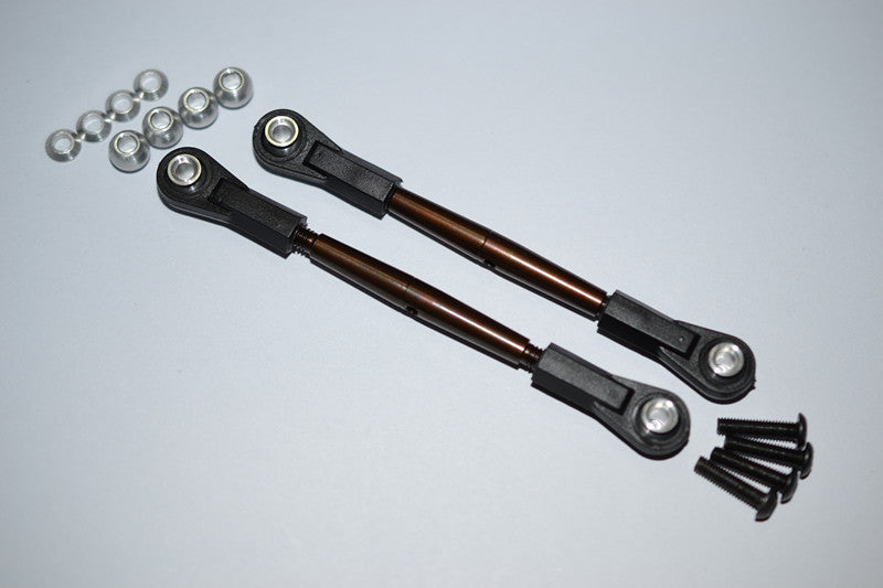 Spring Steel 4mm Thread Tie Rod With 6.8mm Ball Plastic Ends (To Extend 80mm-85mm) - 1Pr Set