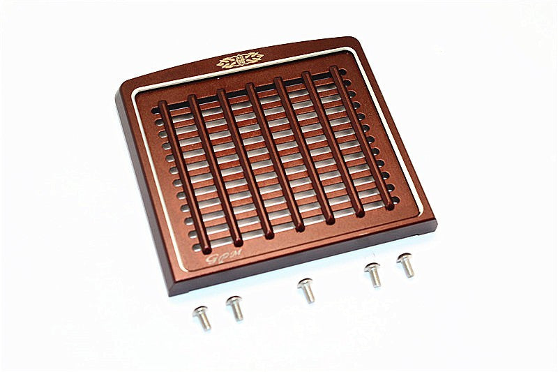 Tamiya 1/14 Truck Aluminum Front Mask Grill Guard With Silver Edge For Grand Hauler - 1 Set Brown