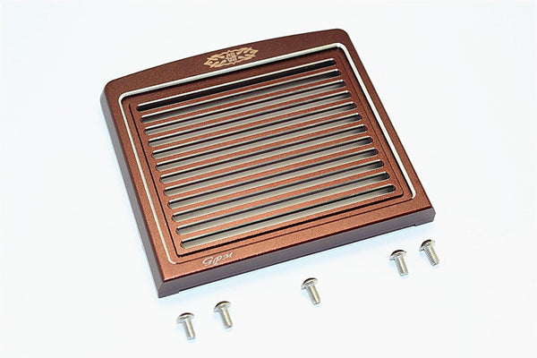 Tamiya 1/14 Truck Aluminum Front Mask Grill Guard With Silver Edge For Grand Hauler - 1 Set Brown