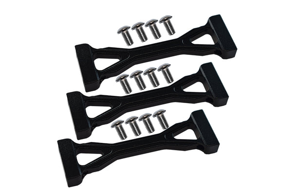 Tamiya 1/14 Truck Aluminum Middle Chassis Mount With Screws (For King Haule /Globe Liner /Ford Aeromax) - 3Pcs Set Black