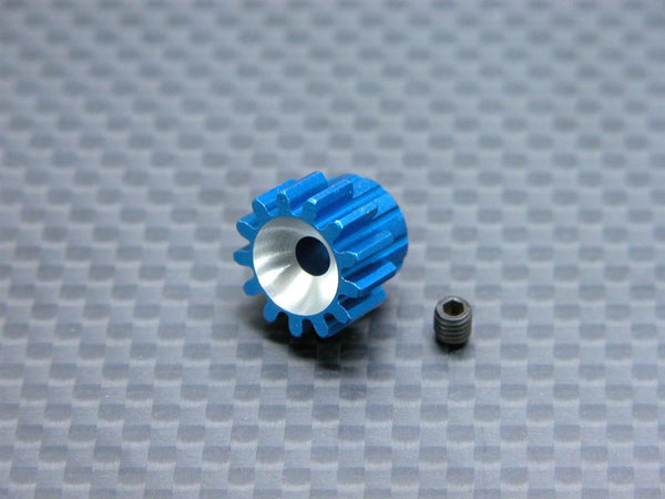 Tamiya 1/14 Truck Aluminum Motor Gear (13T) With Screw - 1Pc Set Blue