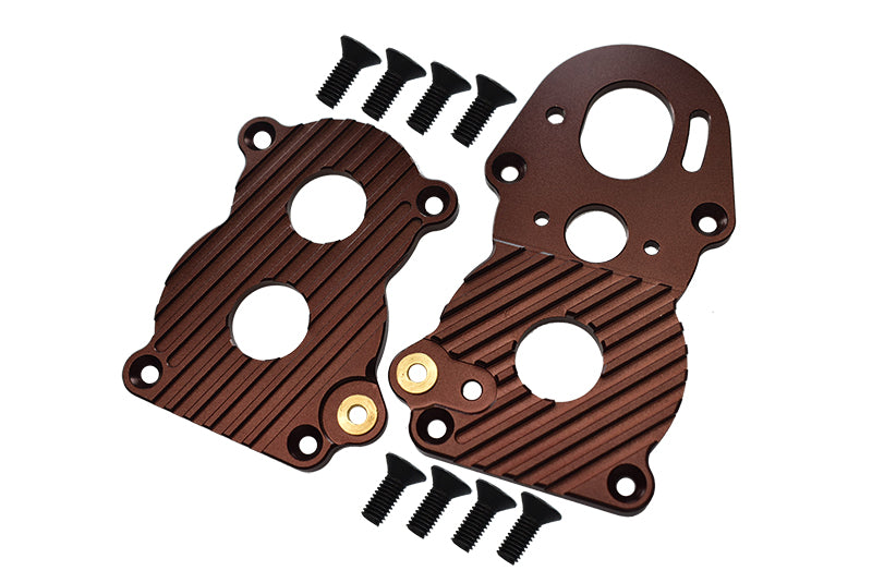 Tamiya Truck Scania R620 Highline Aluminum Gear Box Heatsink Plate With Fins - 2Pcs Brown