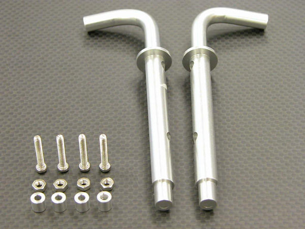 Tamiya 1/14 Truck (1850L) Aluminum Air Clear With Lock Nuts & Collars & Screws - 1Pr Set Silver