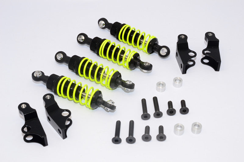 Tamiya Truck Scania R620 Highline Aluminum Rear Adjustable Spring Damper With Mounts & Collars & Screws - 2Prs Set Black