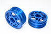 Tamiya Truck Scania R620 Highline Aluminum Front Wheel (5Star) - 1Pr Blue