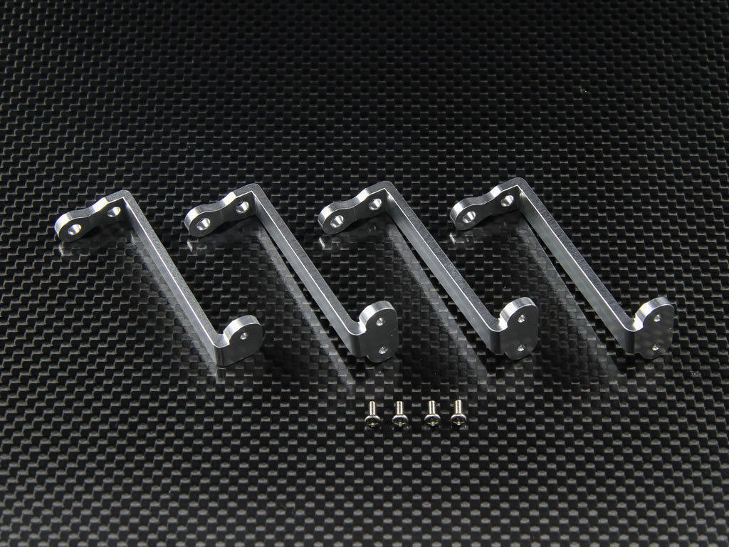 Tamiya Truck Scania R620 Highline Aluminum Panel Stay (2Pcs) & Shackle (2Pcs) - 4Pcs Set Silver