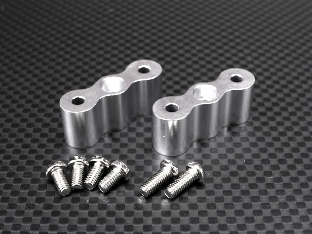 Tamiya 1/14 Truck (1850L) Aluminum Lower Panel Mount With Screws (#S2) - 1Pr Set Silver