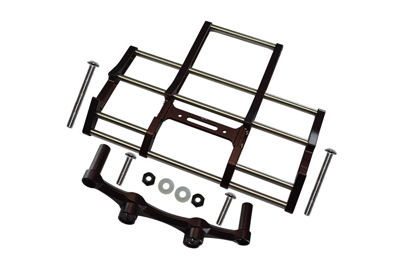 Tamiya 1/14 Tractor Truck (MERCEDES-BENZ 56348) Aluminum Front Bumper With Stainless Steel Screws - 1 Set Brown