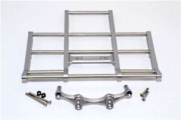 Tamiya 1/14 Tractor Truck (MERCEDES-BENZ 56348) Aluminum Front Bumper With Stainless Steel Screws - 1 Set Gray Silver