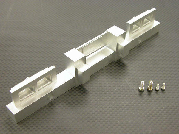 Tamiya 1/14 Truck (1850L) Aluminum Rear Bumper For Trailer With Screws - 1Pc Set Silver