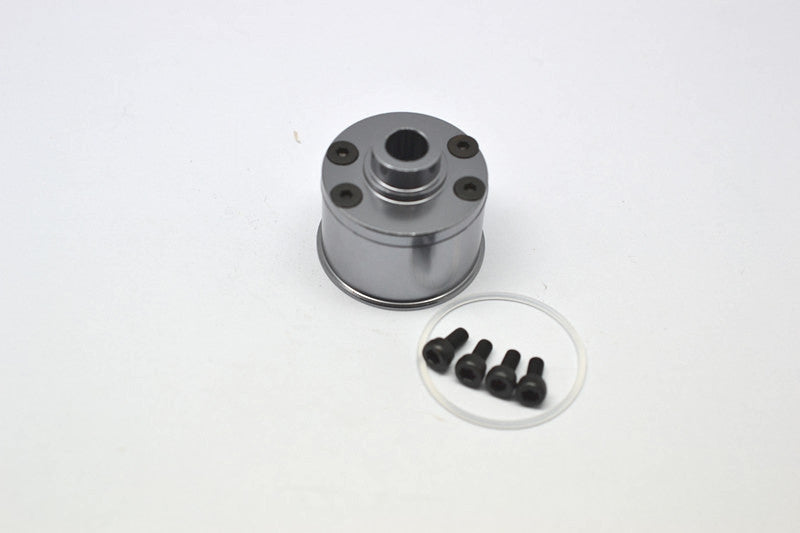 Traxxas Revo Aluminum Front/Rear Differential Casing With Screws, Shims & Hex Wrench - 2 Pcs Set Gray Silver