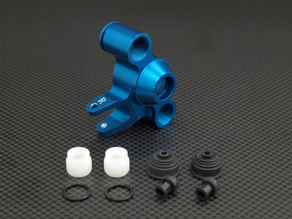Traxxas Revo Aluminum Front / Rear Steering Block With Delrin Screws + Dust-Proof Hat + Plastic O-Rings - 1 Pc Set (For Right Side) Blue