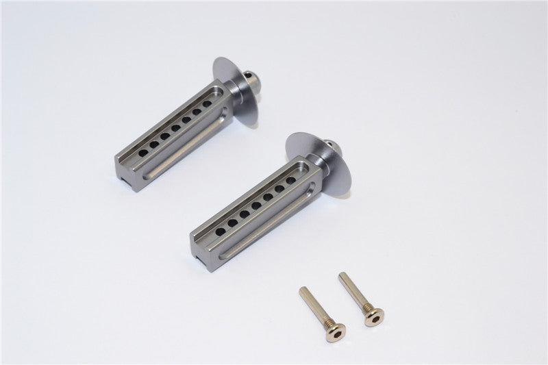 Traxxas Revo, Revo 3.3 Aluminum Front Body Posts With Screws - 1Pr Set Gray Silver