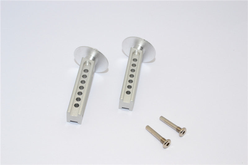 Traxxas Revo, Revo 3.3 Aluminum Front Body Posts With Screws - 1Pr Set Silver