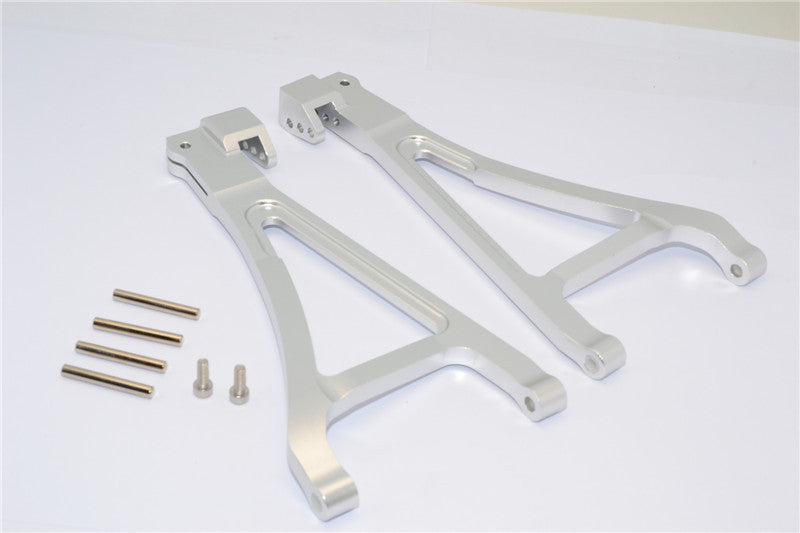 Traxxas Revo, Revo 3.3, E-Revo Aluminum Front Lower Arm (Sandwich Design With Screws+Pins+Delrin Collars) - 1Pr Set Silver