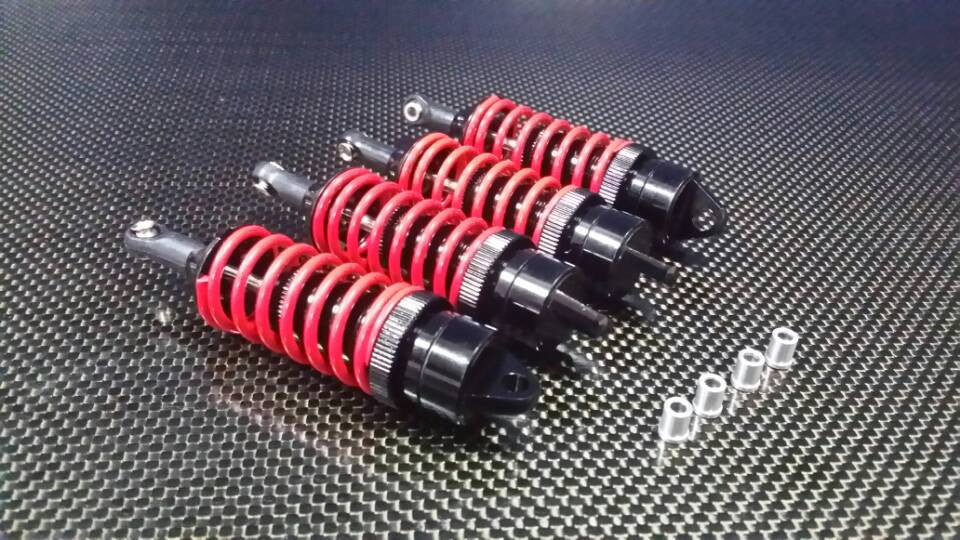Traxxas Revo, Revo 3.3, E-Revo Aluminum Front/Rear Adjustable Spring Dampers (85mm) - 2 Prs Black