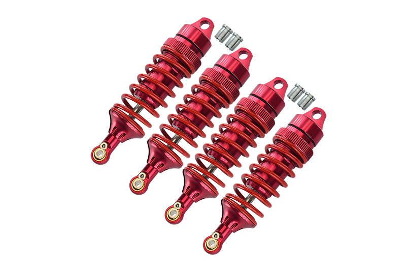 Traxxas Revo / Revo 3.3 / E-Revo Brushless / E-Revo VXL 2.0 Alloy Front Or Rear Adjustable Spring Dampers (85mm)With Alloy Ball Ends - 2Pr Set Red
