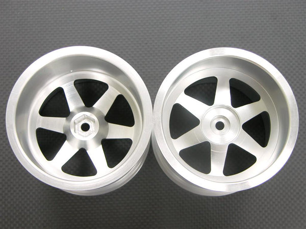 Traxxas Revo Aluminum Front/Rear Rims (6 Spokes) For Gpm Option Tires - 1Pr Silver