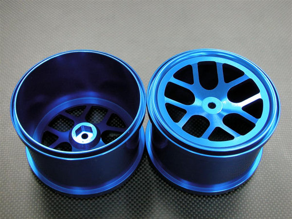 Traxxas Revo Aluminum Front/Rear Rims (6 Spokes - Bbs Y Shape) - 1Pr Blue