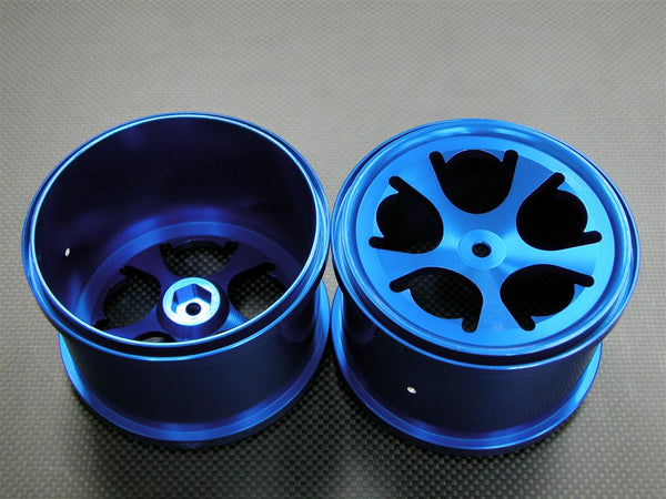 Traxxas Revo Aluminum Front/Rear Rims (5 Flowers) - 1Pr Blue