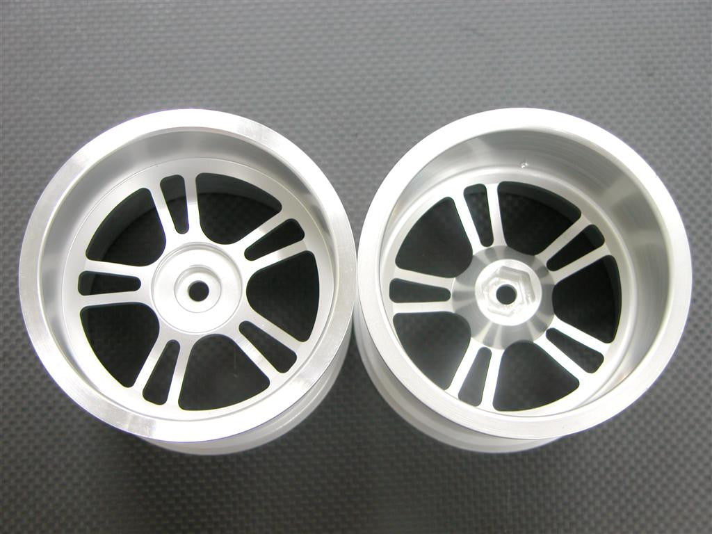 Traxxas Revo Aluminum Front/Rear Rims (5 Star) For Gpm Option Tires - 1Pr Silver