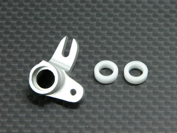 Traxxas Revo, Revo 3.3 Aluminum Throttle Linkage With Bushings - 1Pc Set Silver