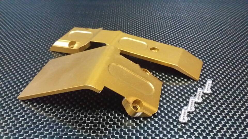 Traxxas Revo, Revo 3.3 Aluminum Front Skid Plate With Screws- 2 Pcs Set Golden Black
