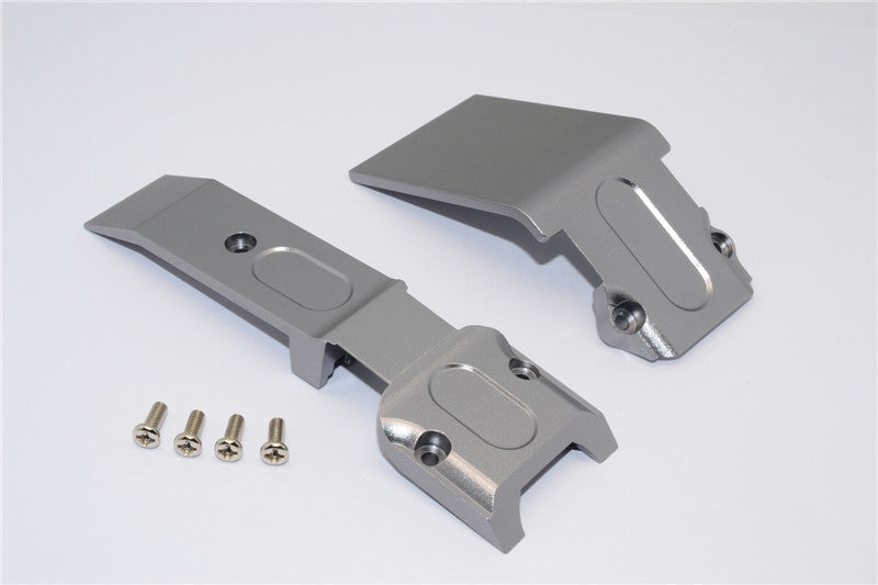 Traxxas Revo, Revo 3.3 Aluminum Front Skid Plate With Screws - 2Pcs Set Gray Silver