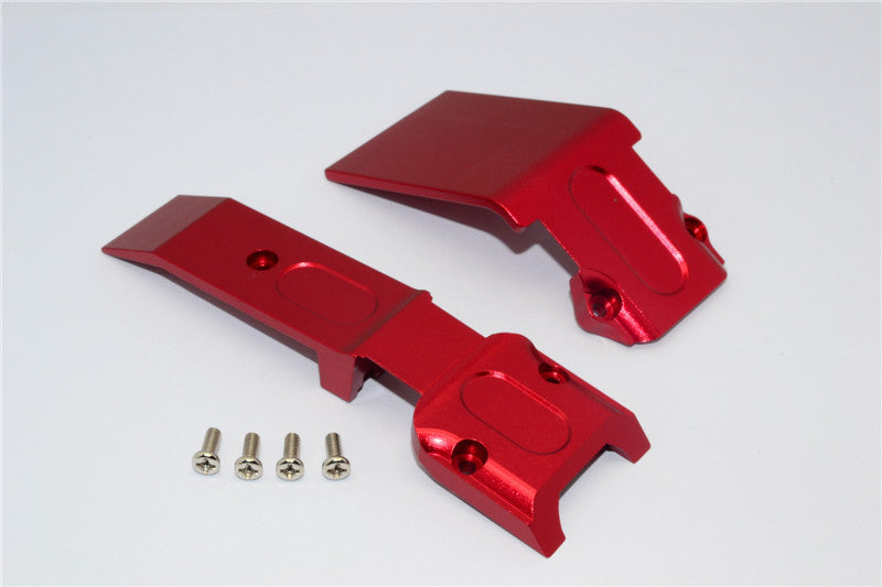 Traxxas Revo, Revo 3.3 Aluminum Front Skid Plate With Screws - 2Pcs Set Red