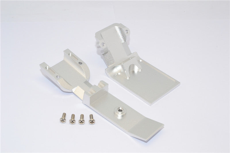Traxxas Revo, Revo 3.3 Aluminum Front Skid Plate With Screws- 2 Pcs Set Silver