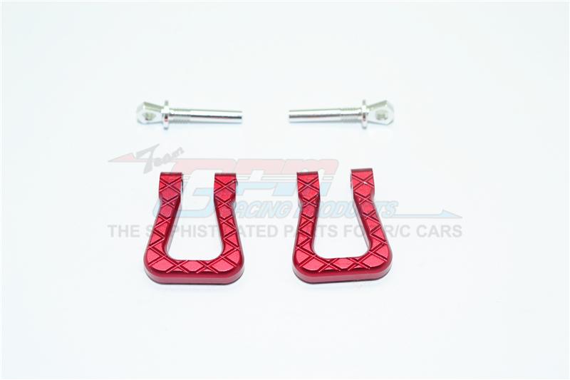 Traxxas TRX-4 Trail Defender Crawler Aluminum Front/Rear Bumper D-Rings - 1Pr Set Red