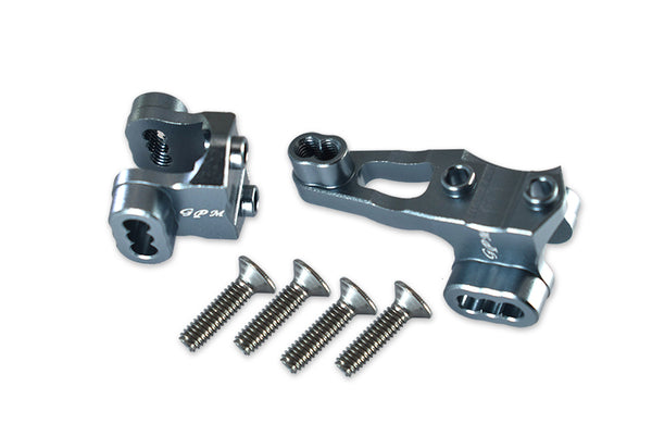 Traxxas TRX-4 Trail Defender Crawler Aluminum Front Axle Mount Set For Suspension Links - 2Pc Set Gray Silver